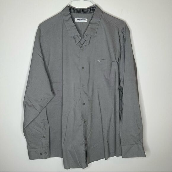 Tommy Bahama Island Zone Regal Gray Long Sleeve Shirt Size XXL - Picture 4 of 8